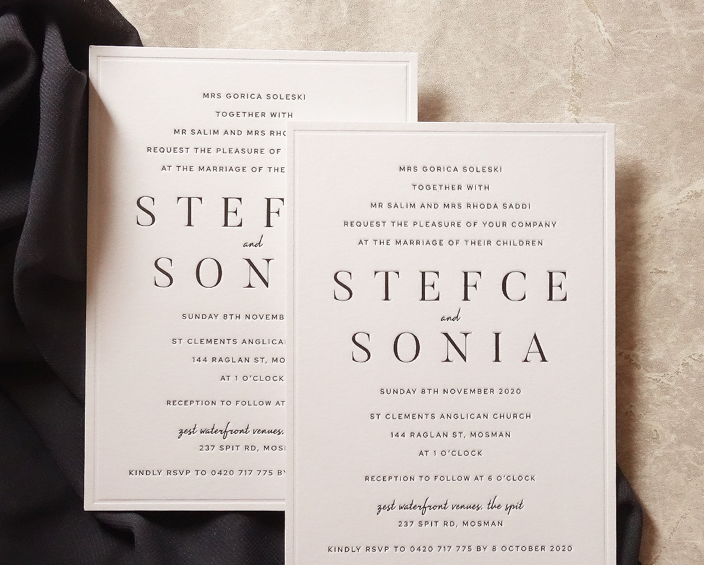 special finishing digital papermint custom wedding invitation and stationery design